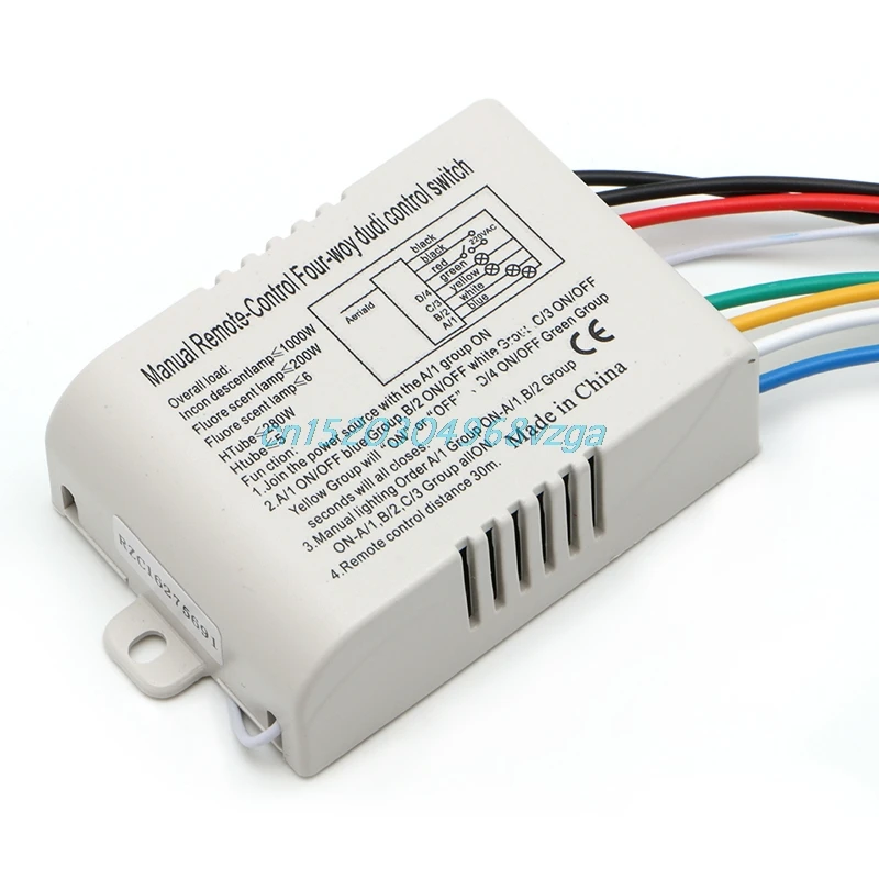  Remote Control Switch Ceiling Fans Chandeliers Ceiling Wireless 4 Channel ON/OFF Lamp Receiver Tran - 32811183462