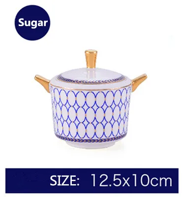 Европейский стиль кофейная чашка и блюдце черные чайные чашки Позолоченные фарфоровые элегантные чашки для послеобеденного чая керамические чашки и кружки - Цвет: Suger Bowl