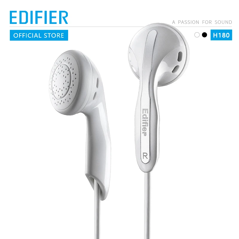 

EDIFIER H180 classic earphone Comfortable fit Affordable high-quality Connect to a variety of devices black & white available