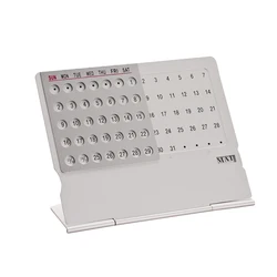 Mini calendrier créatif pliable en alliage d'aluminium, Ultra fin, 1 pièce, calendrier de bureau en métal, calendrier anglais Unique Super perpétuel 100 ans 