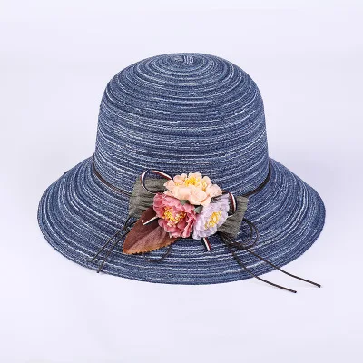 Litthing Складная лента круглый плоский верх цветок Соломенная пляжная шляпа летние шляпы для женщин соломенная шляпа Gorras