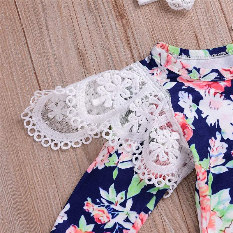 Flower Lace Body Suit For Baby girl Clothes Long Sleeve Autumn Bodysuit Cotton Body Suits 0-2T