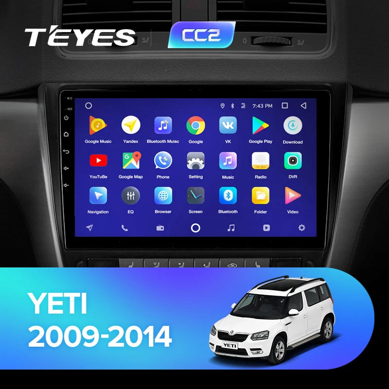 TEYES CC2 Штатная магнитола для Шкода Йети Skoda Yeti 5L 2009 2011 2012 2013 Android 8.1, до 8-ЯДЕР, до 4+ 64ГБ 32EQ+ DSP 2DIN автомагнитола 2 DIN DVD GPS мультимедиа автомобиля головное устройство