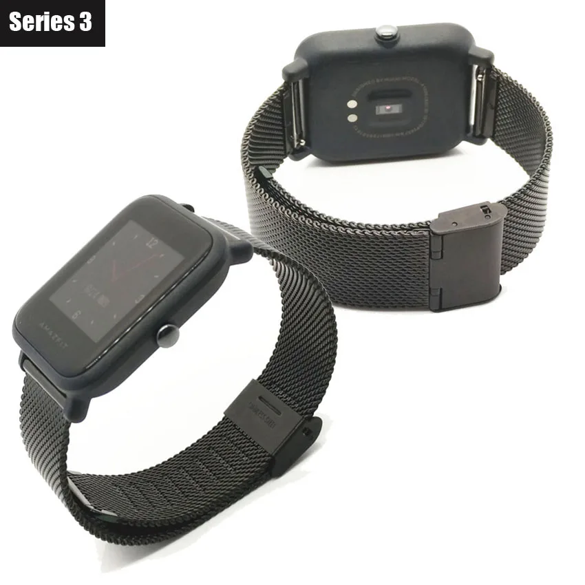 Ремешок для Huami Amazfit Bit Bip ремешок из нержавеющей стали Xiaomi Stratos 2 Samsung Gear S3 Classic 20 мм 22