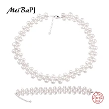 [Yinfeng] барокко пресноводного жемчуга ювелирные колье и браслет нерегулярные набор ювелирных изделий наборы Богемия Стиль