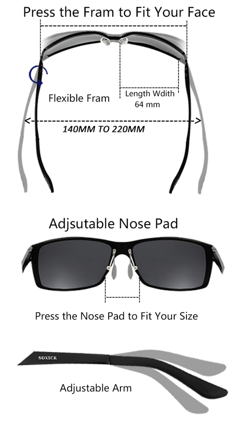 Soxick UV Sunglasses Original Polarized Cool Women Retro Classic Black Glasses Men Driving Sunscreen Brand Design Unisex Eyewear