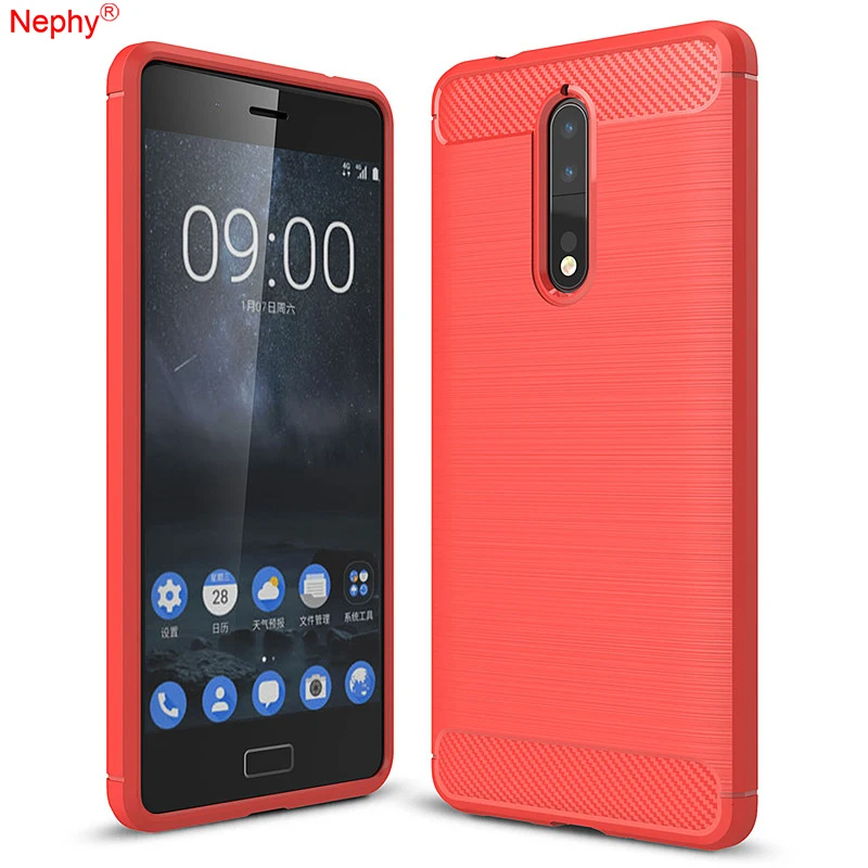 

Nephy High quality Shockproof Soft Mobile Phone Case For Nokia 3 5 6 2018 6.1 7 Plus 8 Carbon fiber Back Cover Casing Housing