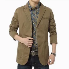 Тонкий костюм, мужские блейзеры мужчины повседневные блейзеры хлопок Мужские приталенные куртки армейский зеленый хаки блейзеры