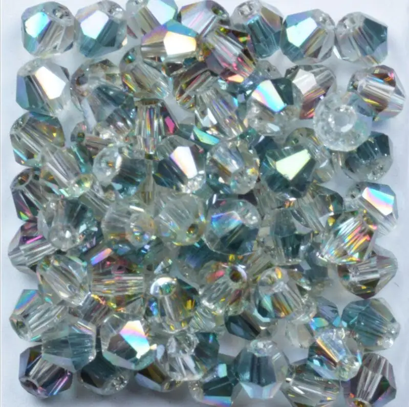 Чешский бисер бисером 100 шт./пакет 4 мм, украшенные разноцветными кристаллами конусообразные бусины незакреплённые бусины разных цветов, сделай сам, ювелирное изделие граненые Стекло кристаллы Бисер Spacer - Цвет: sj56