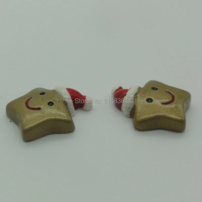 1pcs/lot resin flat back Christmas hat star 37mm Cabochons Scrapbooking Hair Bow Center DIY Christmas decration C101-9