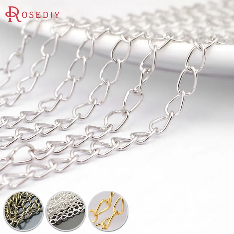 

(22084)5 Meter width:3.2MM Iron End Chains Necklace Extended Chains Link Chains Diy Jewelry Findings Accessories
