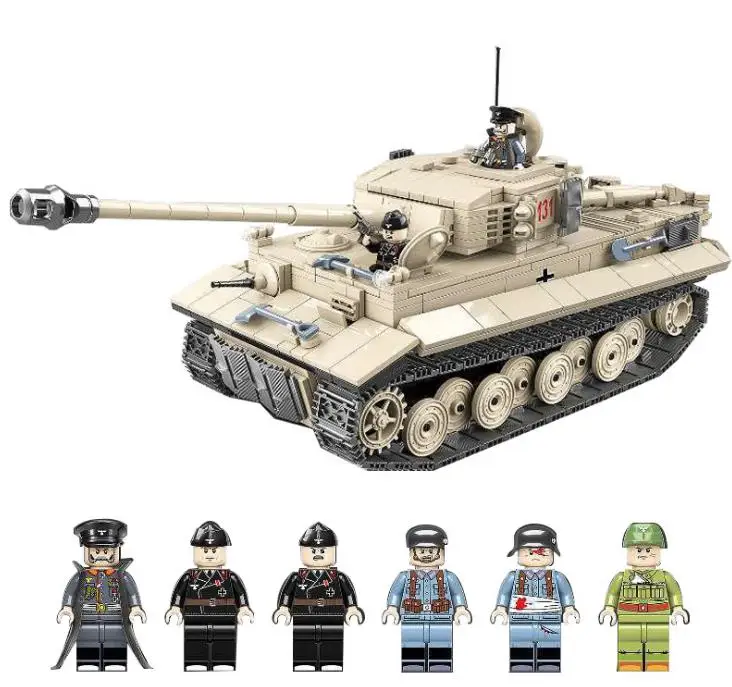 

Large Panzer IV The tiger Tank Model Building Blocks Compatible with LegoINGlys German Military Soldier Figures Bricks Toys