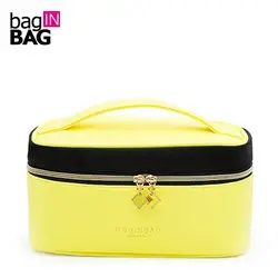 Портативный косметичка модные желтые Красота сумка Макияж сумки