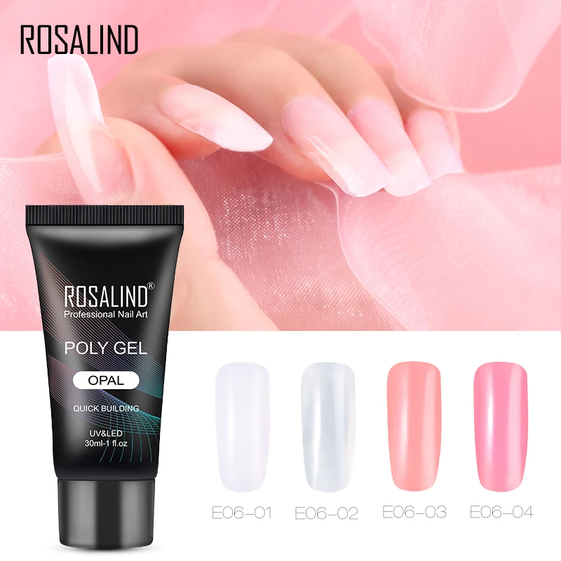 

ROSALIND Poly Gel For Nail Extension 30ML Soak off hybrid Nail Gel Builder For Nail Art Salon UV LED Lamp Manicure Tools