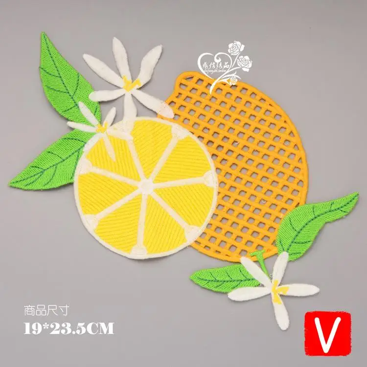 

VIPOINT embroidery big pineapple patches mango patches badges applique patches for clothing DX-127