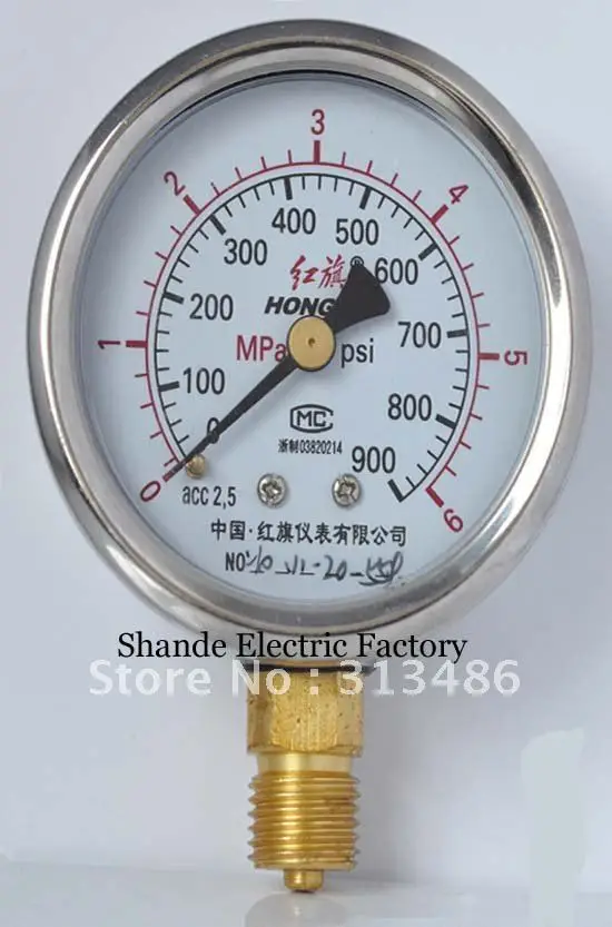 Dial diameter 60mm 0 6Mpa stainless steel Pressure gauge copper