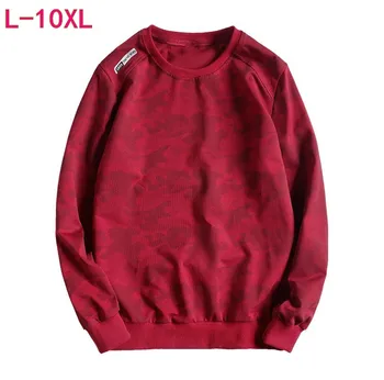 

Plus size L-7xl 8xl 9xl 10xl men casual Hoodies loose camouflage large size fat guy o-neck long-sleeve male sweatshirt 156cm