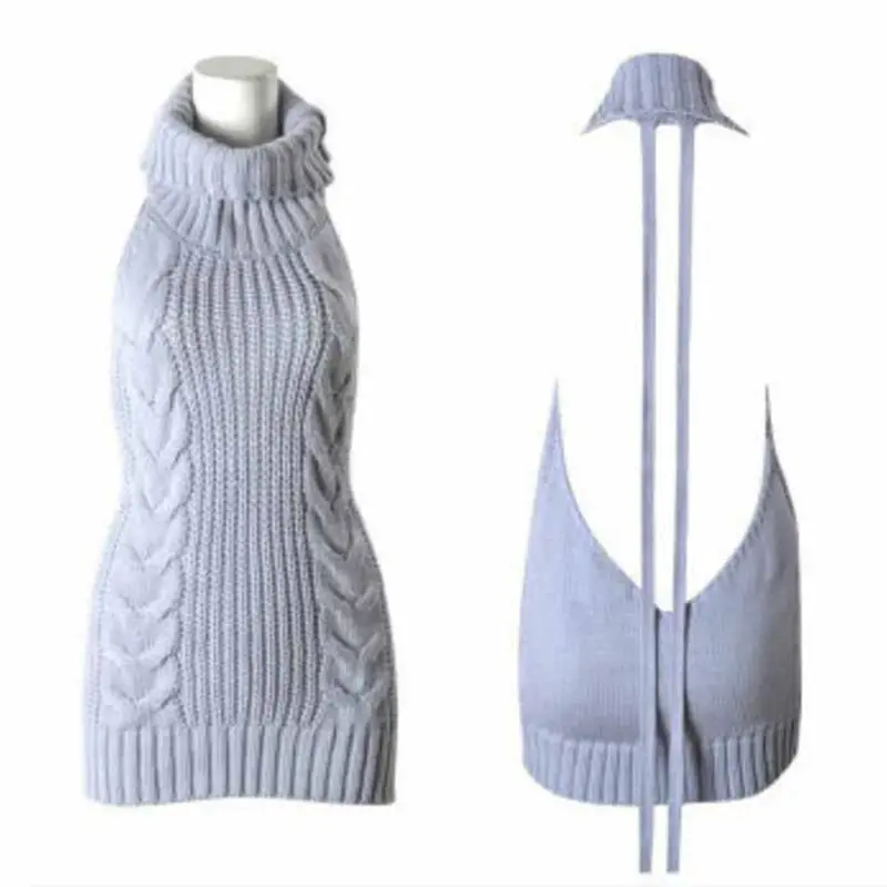 Женские свитера и пуловеры Summ водолазка без рукавов Длинный девственный убийца свитер японский вязаный сексуальный с открытой спиной