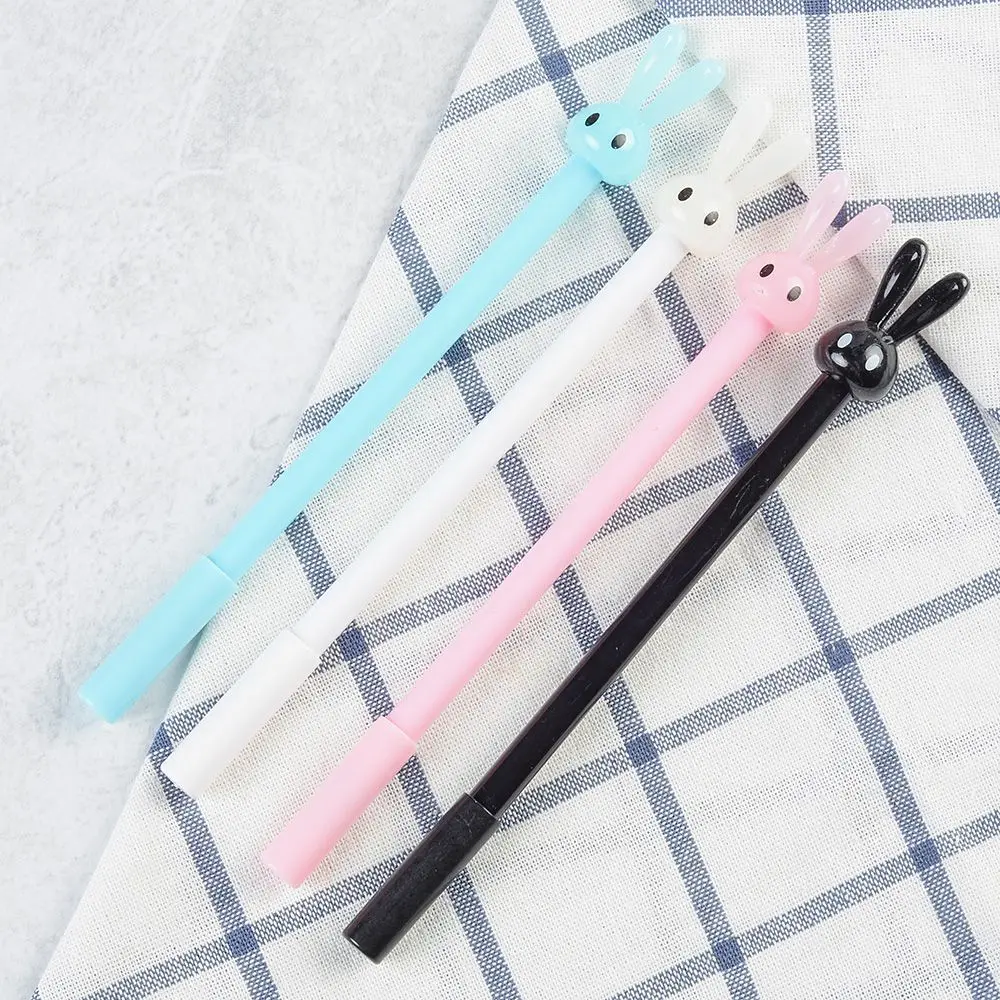 

0.5mm Cute Kawaii Plastic Gel Pens Lovely Cartoon Rabbit Pen For Kids Writing Gift Korean Stationery Free Shipping