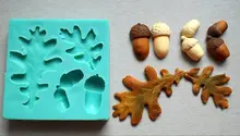 Fondant Cake Silicone Mould forest acorns leaves Sugarcraft Cake Decorating Fondant fimo mold food grade for cake decorations 3 layer fondant cake mould