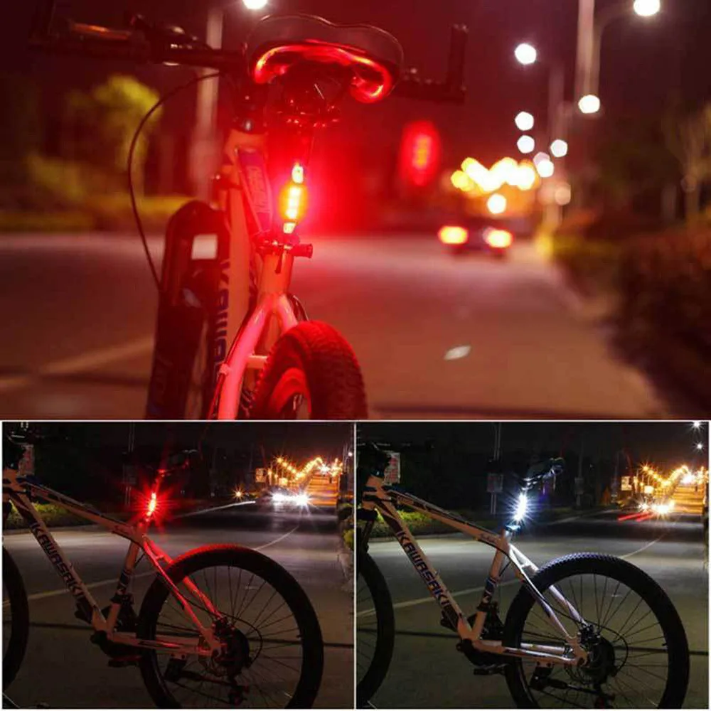 USB Rechargeable Bike Bicycle Cycling 4 Modes 5 LED Front Rear Tail Light Lamp internal lithium battery LED light new A30 USB Rechargeable Bike Bicycle Cycling 4 Modes 5 LED Front Rear Tail Light Lamp internal lithium battery LED light new A30