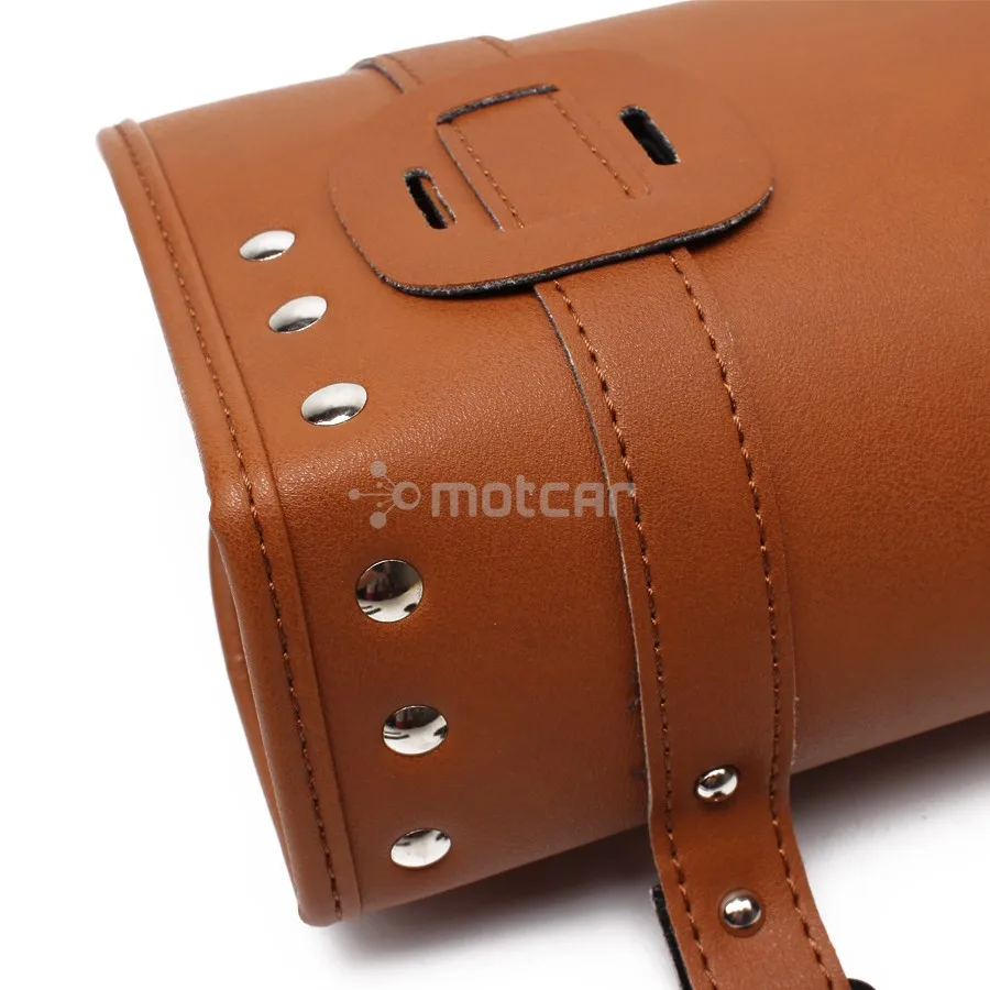 Motorcycle Retro PU Leather Tool Bag Handlebar Bar Saddlebag Bags Waterproof