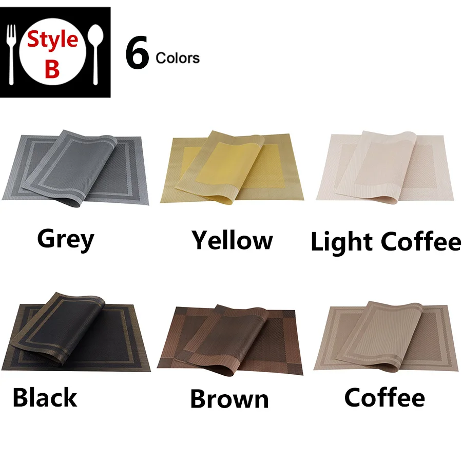 Topfinle PVC Bamboo Plastic Placemats for Dining table mat set Linens place mat in Kitchen Tablewar