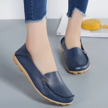 Fashion Wanita Vulkanisir STAINLIZARD Sepatu Kausal Nyaman Wanita Loafers Sepatu Kulit Asli Wanita Sepatu Flat SBT432