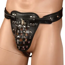 DLX Male Chastity Pants Sexy Pants Harness Belt Penis Slave Dildo Cage+2 Locks for Men Sex Panty with Cockring Male Penis Ring