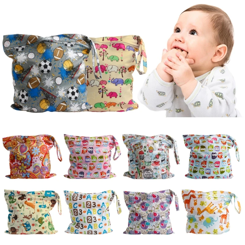 

Baby Protable Nappy Zipper Diaper Bag Washable Nappy Wet Dry Cloth Waterproof