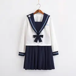 Японская школьная форма для девочек старшей школы одежда для студентов в Корейском стиле новинка костюмы моряка костюм JK Топы + юбка к
