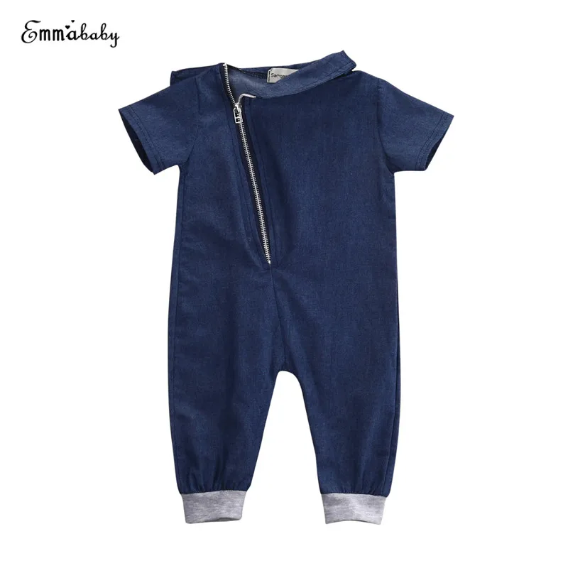 

2017 Summer Fashion Cute Casual Infant Toddler Kids Baby Boy Denim Cotton Zipper Long Sleeve Jumpsuit Playsuit Outfits 3M-3T