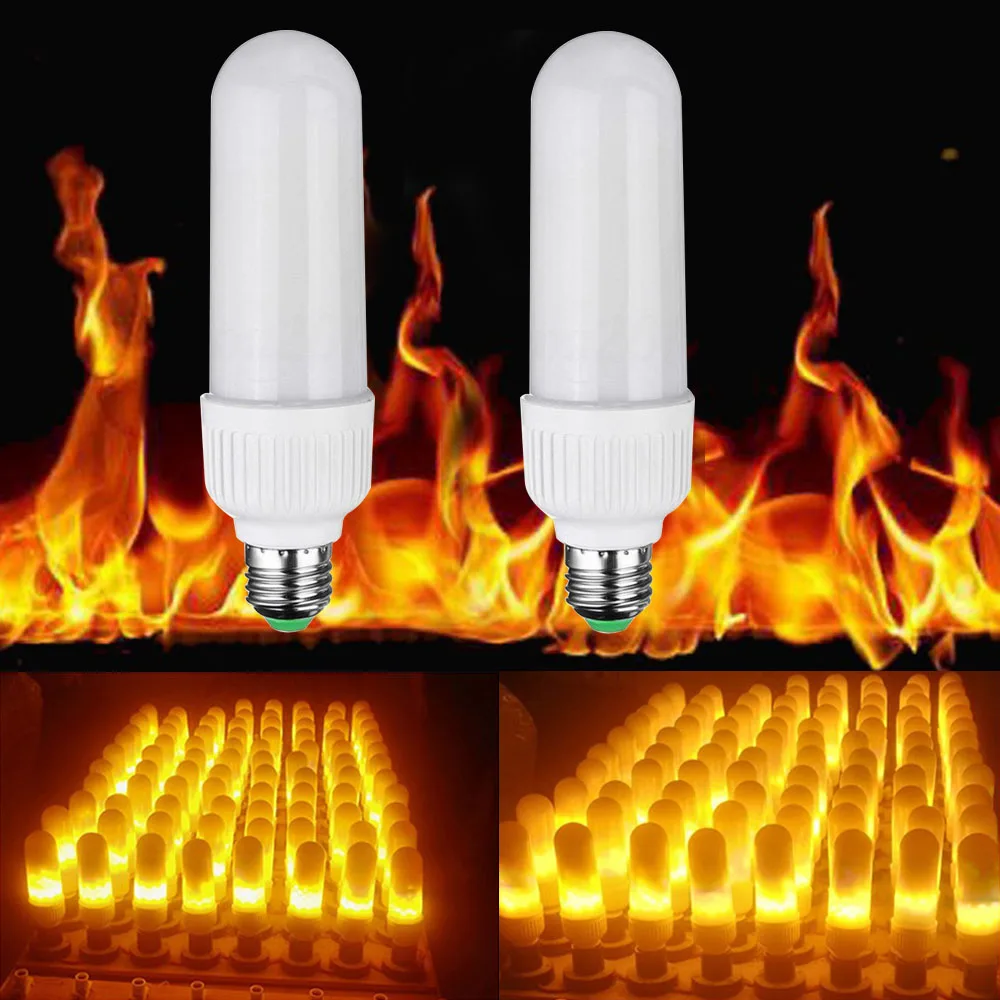 SMD 2835 E26 E27 B22 E14 LED Flame Effect Fire Light Bulb 5W Creative