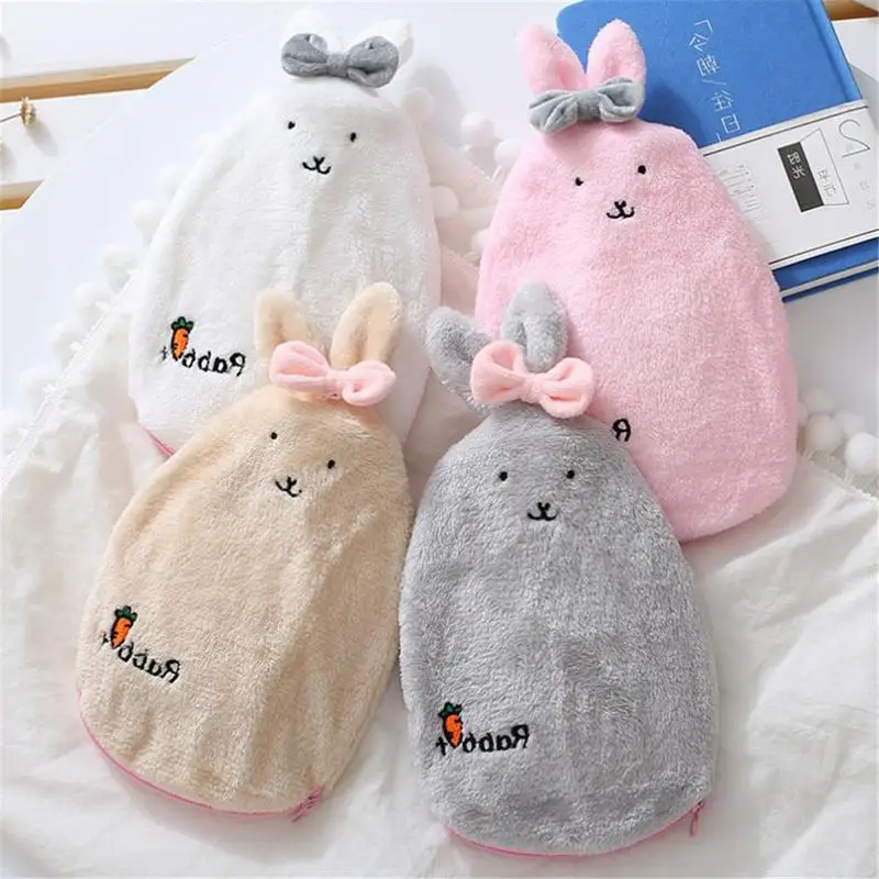 

Cartoon Rabbit Hot Water Bottle Cover Explosion-proof Plush Fabrics Warm Water Bag Removable Washable Hot Water Bottle Covers