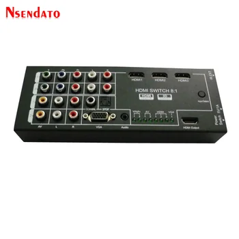

8 In 1 1080P Audio Video HDMI Switch Switcher Converter Extractor Support Coaxial Spdif VGA AV YPbPr LR for HDTV DVD Projector