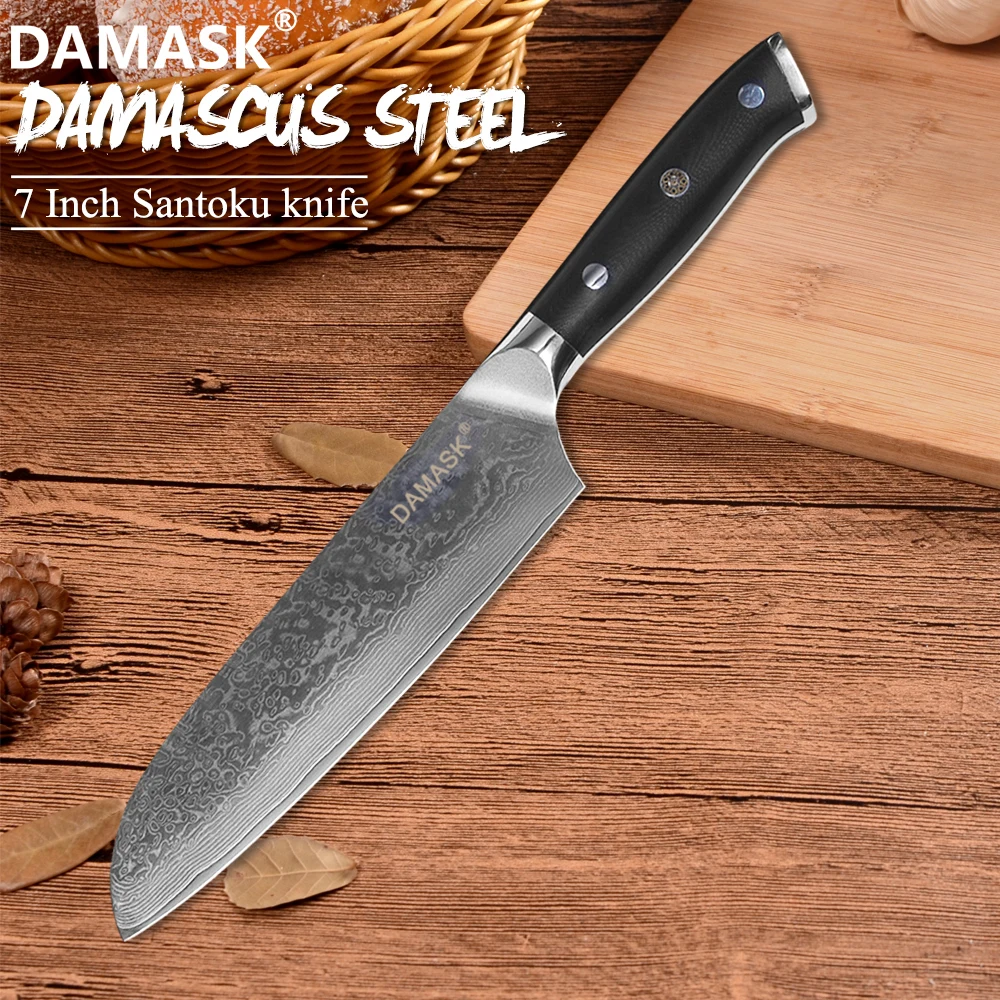 

DAMASK Damascus Chef Knife Japanese Santoku Vegetable Cleaver Cutter Petty Knives Sharp and Durable Kitchen Tools For Fine Gift