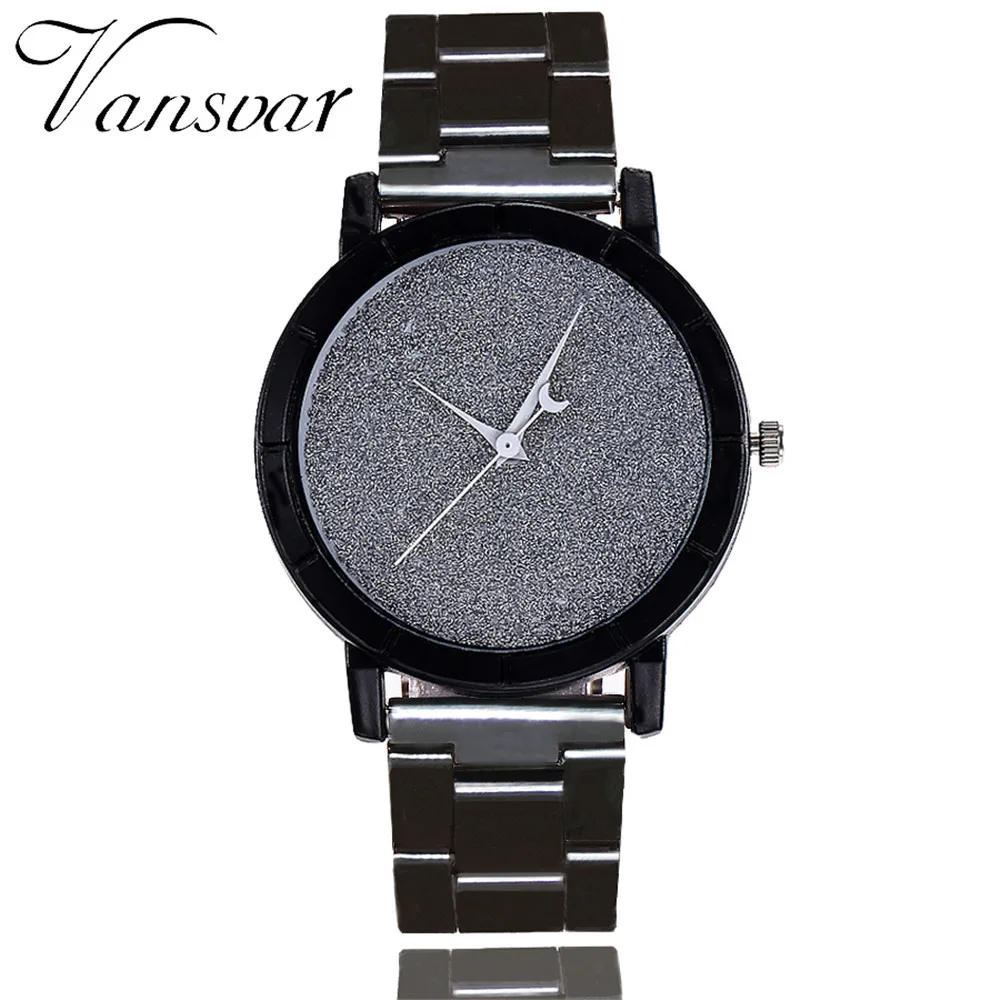 

Vansvar Women Watches Casual Quartz Stainless Steel Band Strap Watch Unique Romantic Starry Sky Dial Analog WristWatch Relogio