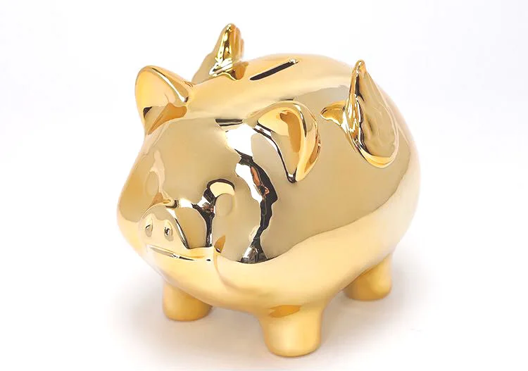 Керамическая золотая свинья копилка креативная Милая креативная домашняя декорация копилка для детей копилка стопор