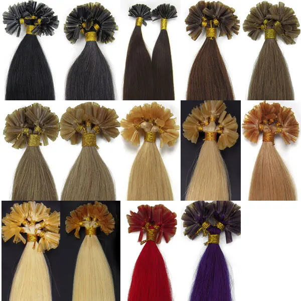 16 40cm 0 4g S 100s Pre Bonded Keratin Nail Tipped 100 Real