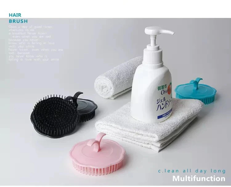 GUANYAO Head Massage Brush Soft glue Shampoo brush Bathroom Products Plastic Sanitary comb Washing Hair Scalp Shower Body