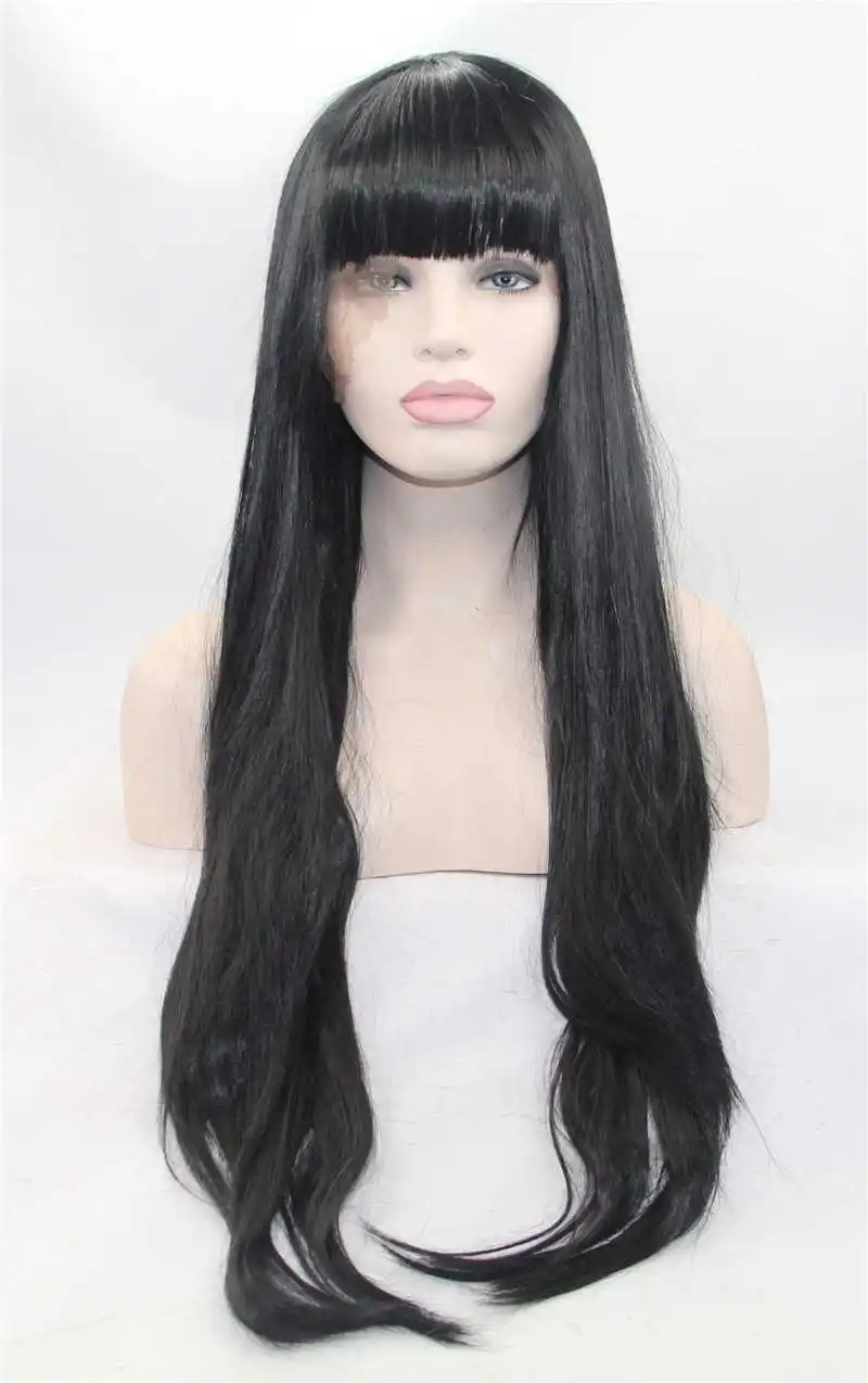 black wig with bangs