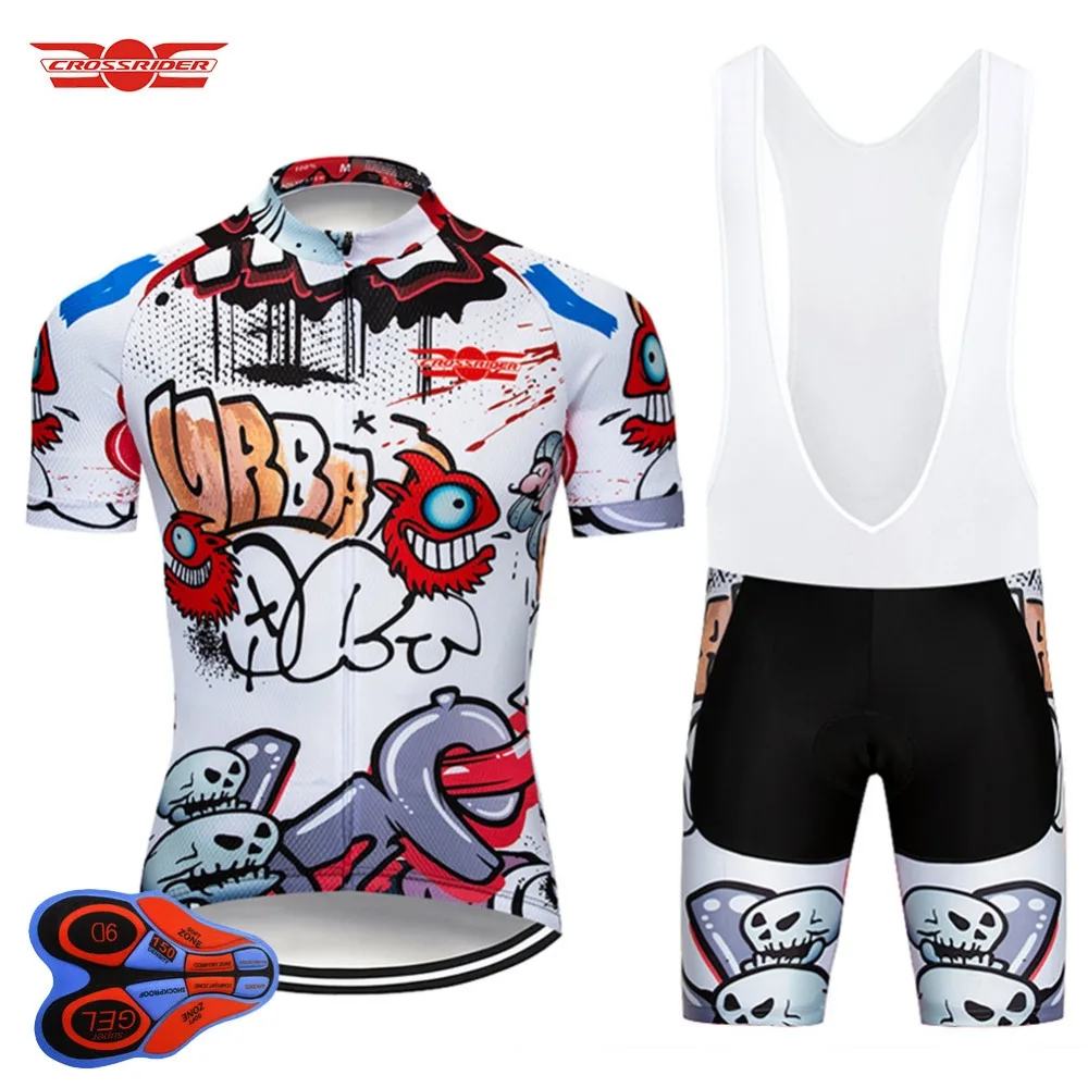 Crossrider مضحك الدراجات الملابس مجموعات MTB الدراجة ارتداء الملابس سريعة الجافة Bicyle الدراجات جيرسي شورت مايوه في Culotte