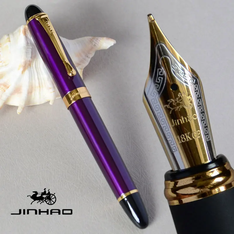 Авторучка 18KGP 0,7 мм перо с широким основанием JINHAO X450 фиолетовый роскошный бизнес офис черный золотой розовый 21 Цвета для COHICE JINHAO 450|broad nib|jinhao x450pen fountain pen | АлиЭкспресс