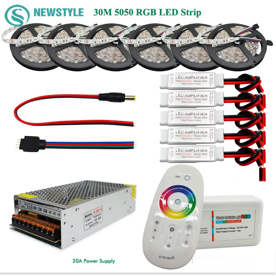 5050 RGBW/RGBWW набор светодиодных лент 60 светодиодов/м Водонепроницаемая IP65 Лента светодиодная лампа + сенсорный пульт дистанционного