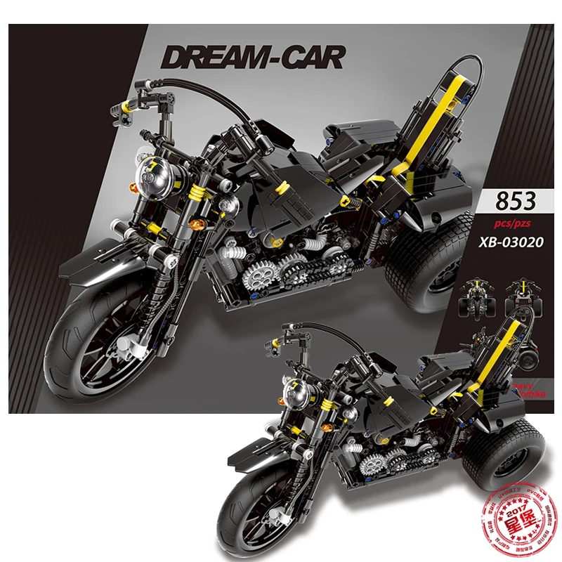 

XINGBAO legoings Technic Vehicle Car Heavy Motorcycle MOC Building Blocks Bricks 853Pcs Educational Tech Toys For Children Gifts