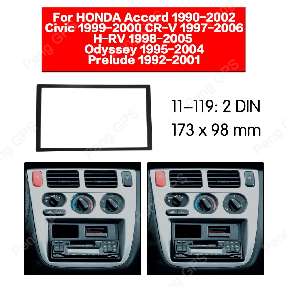 Dingy skærm Wreck 2 Din Car Radio Stereo Kit For Honda Accord Civic Cr-v Hr-v Installation  Facia Frame Bezel Panel Adaptor Facia Interface Bezel - Fascias - AliExpress