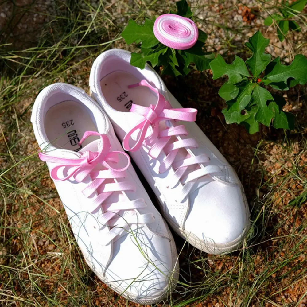 

1pair Flat Candy Color Gradient Changing Colors Shoe Laces Party Camping Boots Shoelace Canvas Strings Growing Canvas Strings