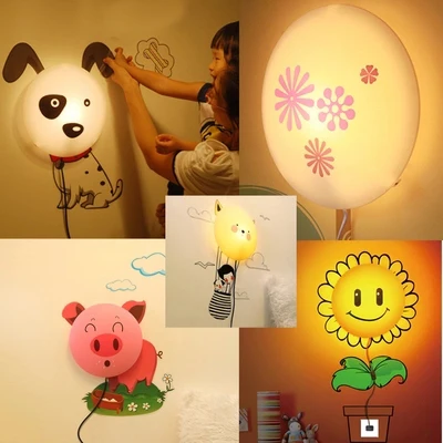 Съемный 3D Настенный стикер СВЕТОДИОДНЫЙ Ночник мультфильм DIY обои настенная