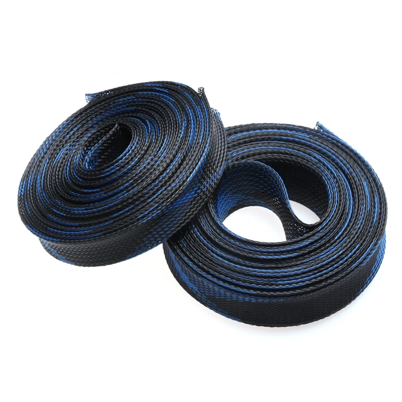 Плотный изоляционный кабель 5/10 м синий черный 4/6/8/10/12/15/20/25 мм|expandable cable sleeving|cable