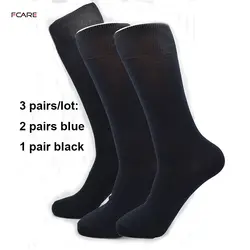 Fcare 6 шт. = 3 пары 44, 45, 46, 47 плюс Размер Большие длинные ноги деловые носки calcetines мужские хлопковые платья свадебные черные синие носки